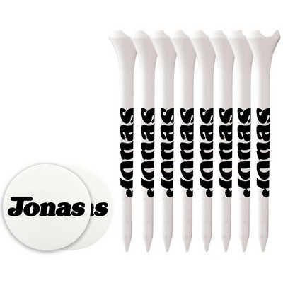 8 Performance Golf Tees 2 3/4" and Ball Markers