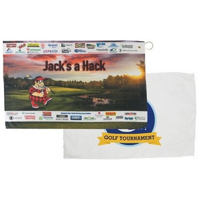 Colored Microfiber Super Soft Golf Towel - w/Hook & Grommet (15" x 24")